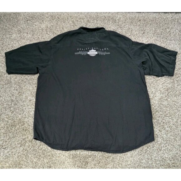 Harley Davidson Button Down Shirt Mens 2XL Black Metal Buttons Biker Motorcycle - Picture 2 of 5